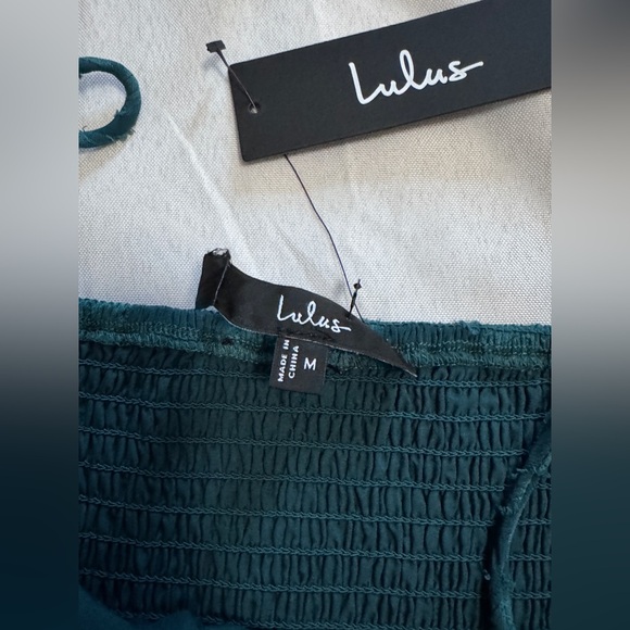 NWT Lulus Loveliest Looks Emerald Green Jacquard Tie-Strap Midi Dress - Picture 6 of 6